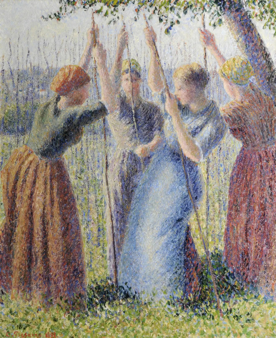 Çiftçiler direk dikip - Camille Pissarro