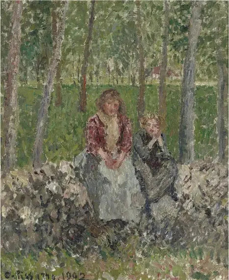 Moret'teki Ağaçların Altındaki Köylüler - Camille Pissarro