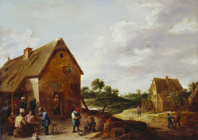 Köy Ekinleri ve Bir Kırsal Han Önünde - David Teniers le Jeune