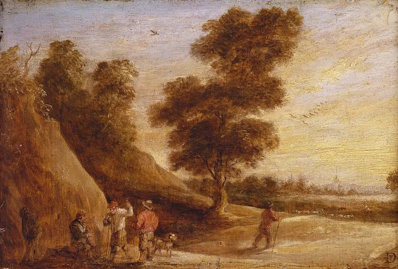 Çiftçilerin bir manzarada tartışması - David Teniers le Jeune