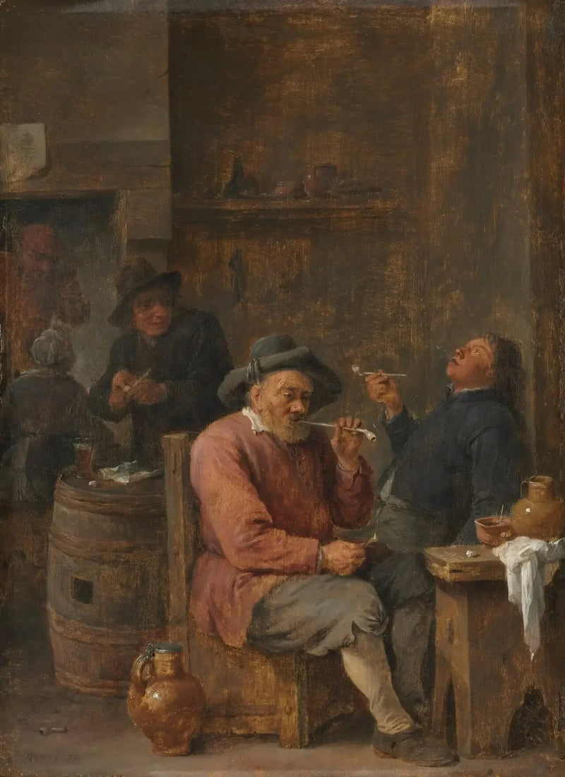 Çiftçiler bir hanede sigara içiyor - David Teniers genç