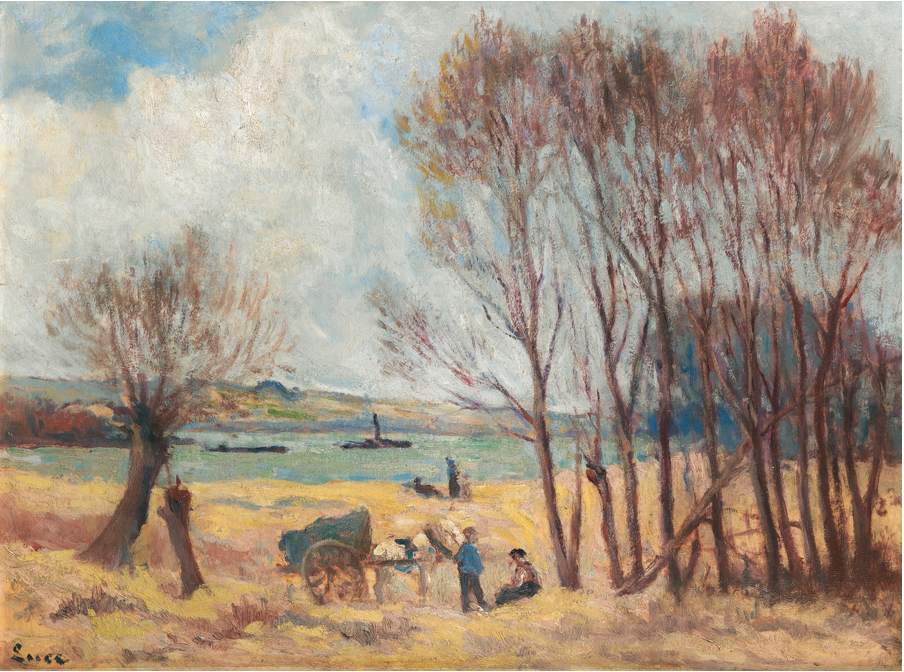 Paysans près de la Seine, environs de Rolleboise - Maximilien Luce