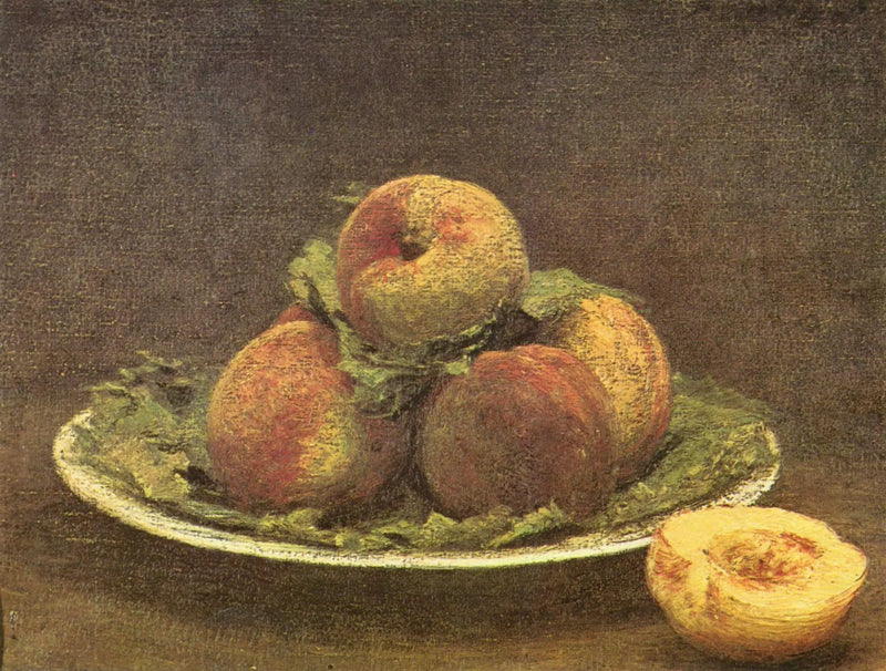 Bir Tabakta Şeftali - Henri Fantin-Latour