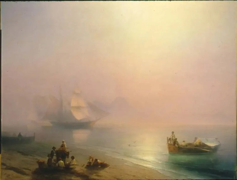 Napoli Körfezi kıyısında balıkçılar ve aileleri - Ivan Aïvazovski
