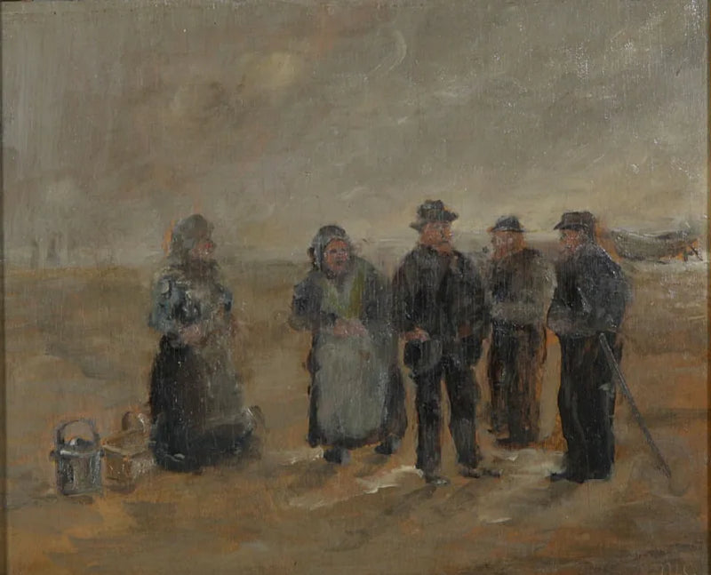 Balıkçılar ve balıkçı kadınlar plajda. - Michael Peter Ancher