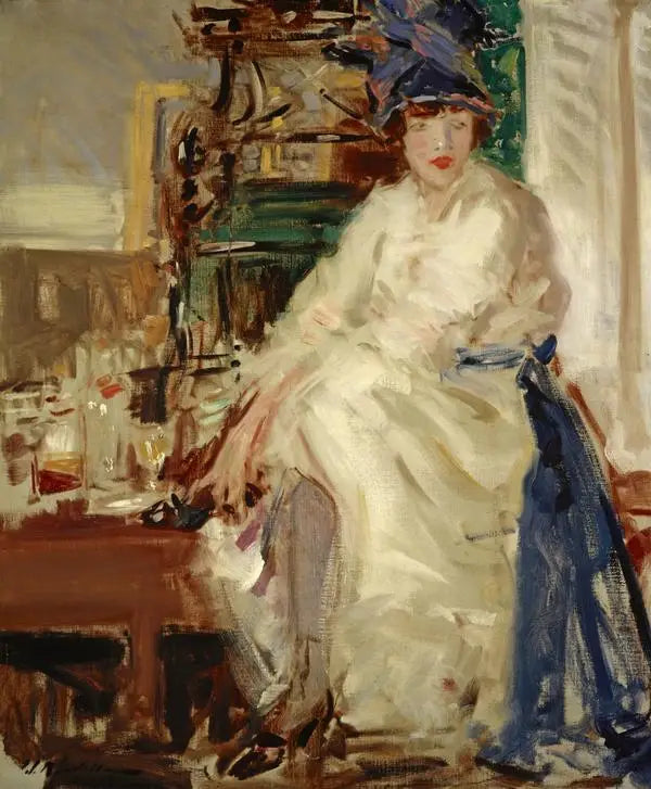 Peggy mavi ve beyaz - Francis Cadell