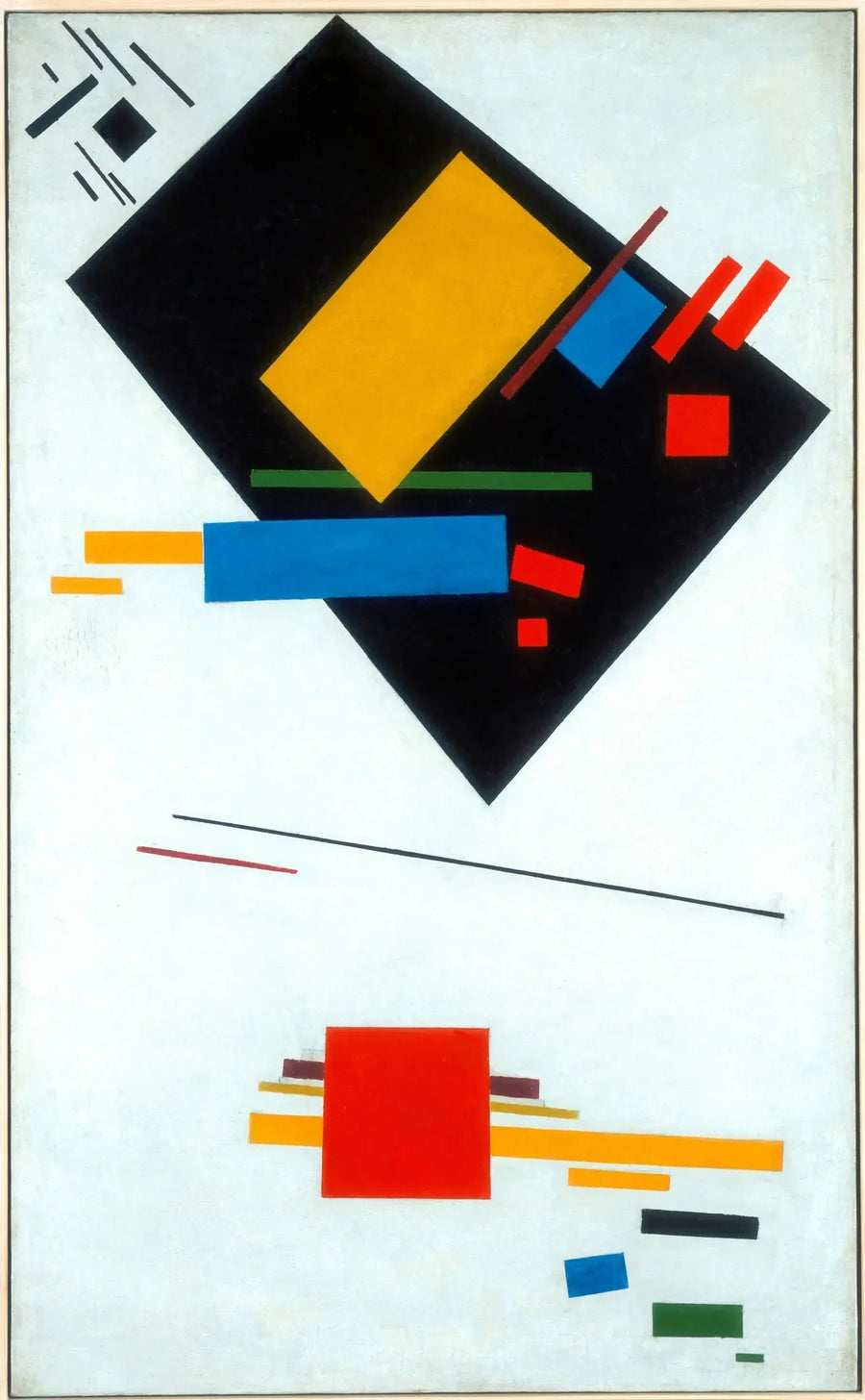 Suprematist Resim (siyah üçgen ve kırmızı kare ile) - Kazimir Malevich