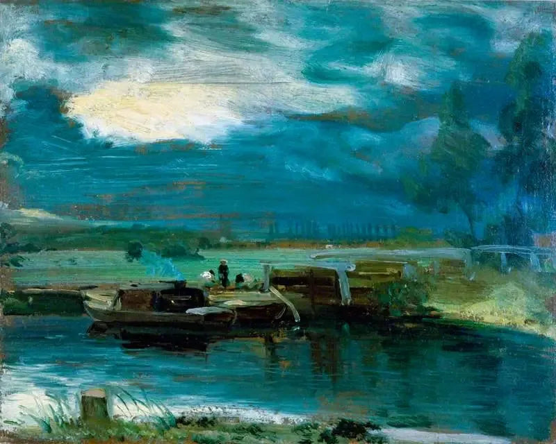 Stour üzerindeki tekneler, uzakta Dedham kilisesi ile - John Constable