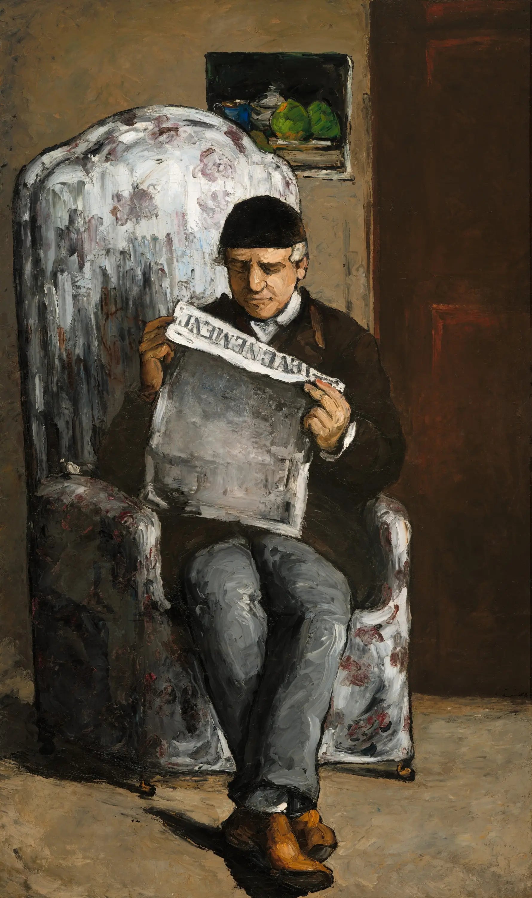 Reproduction du tableau « Père de l'Artiste lisant l'Événement - Paul Cézanne » par Alpha Reproduction en peinture à l’huile