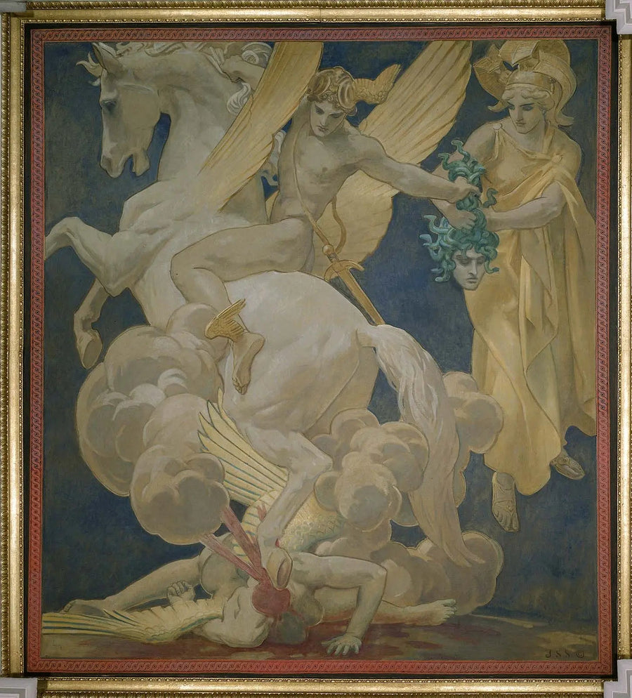 Perseus'un Pegasus üzerindeki Medusa'yı öldürmesi - John Singer Sargent