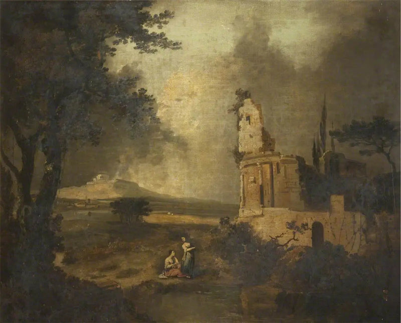 Önde konuşan karakterler; uzakta, Beytüllahim - Claude Lorrain