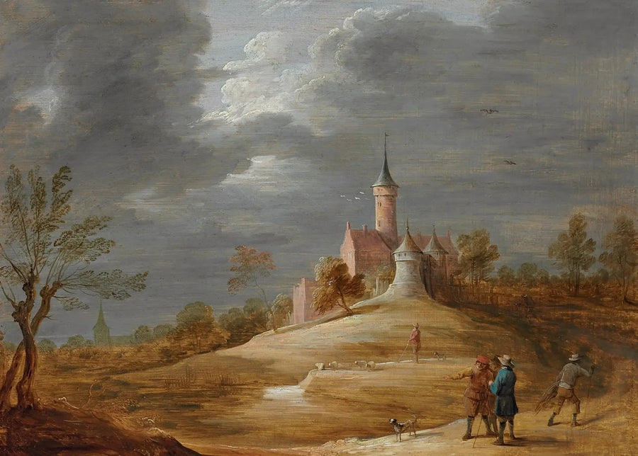 Bir Şatoyla Birlikte Bir Manzara İçinde Figürler - David Teniers le Jeune