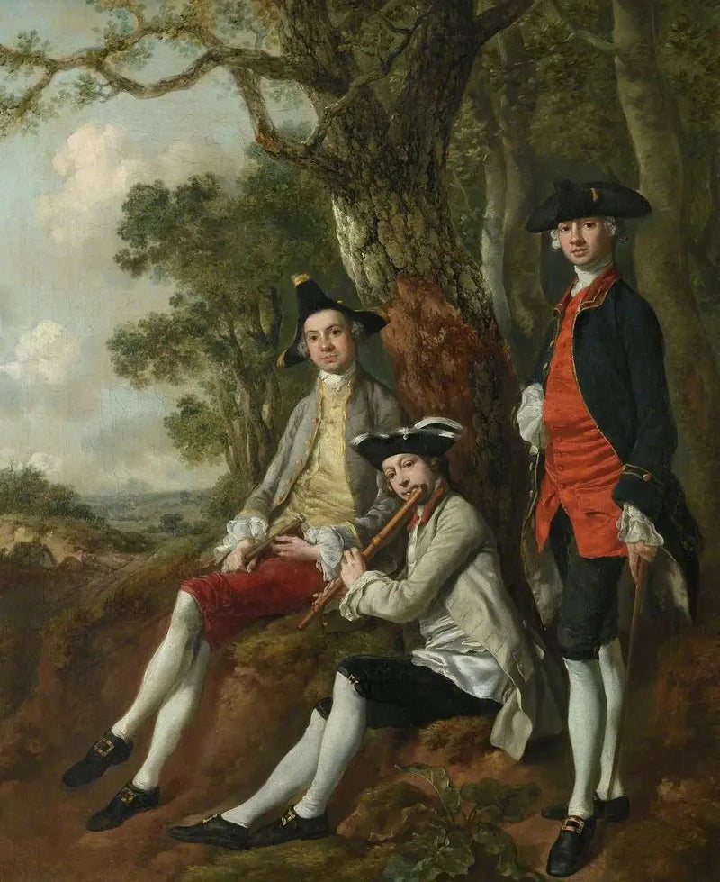 Peter Darnell Muilman, Charles Crokatt ve William Keable bir manzarada - Thomas Gainsborough