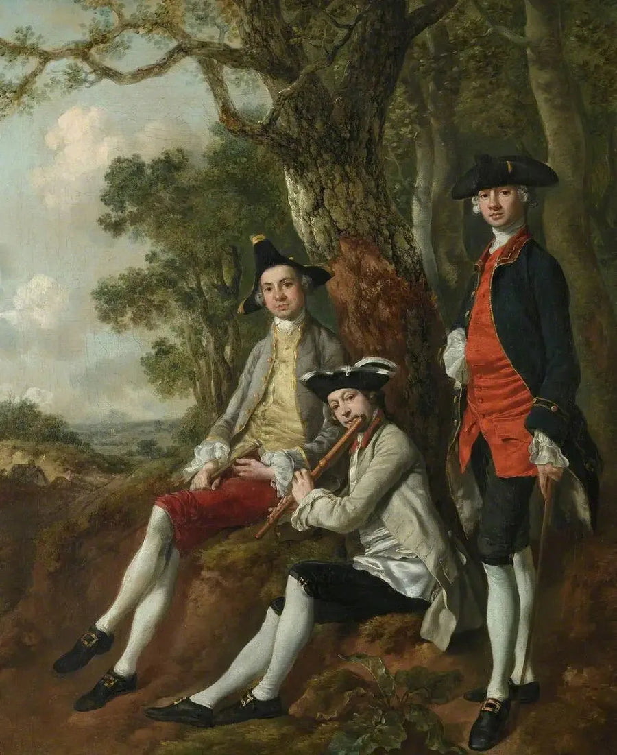 Peter Darnell Muilman, Charles Crokatt ve William Keable bir manzarada - Thomas Gainsborough