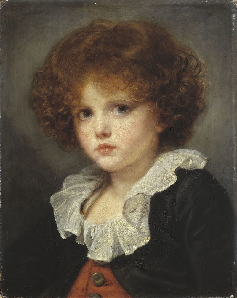 Küçük Erkek Çocuk Kırmızı Yelekli - Jean-Baptiste Greuze