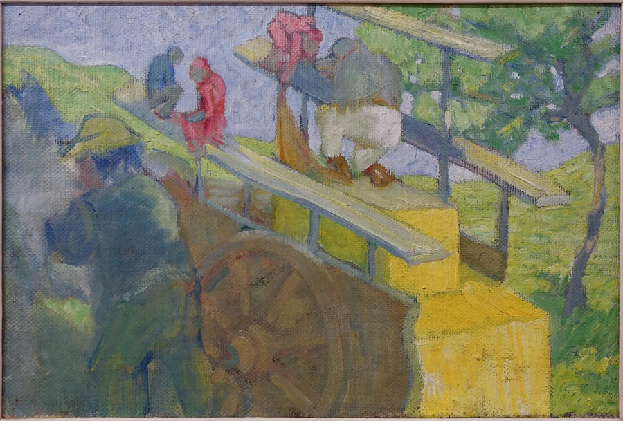 Küçük maymun bir arabanın üzerinde - Franz Marc