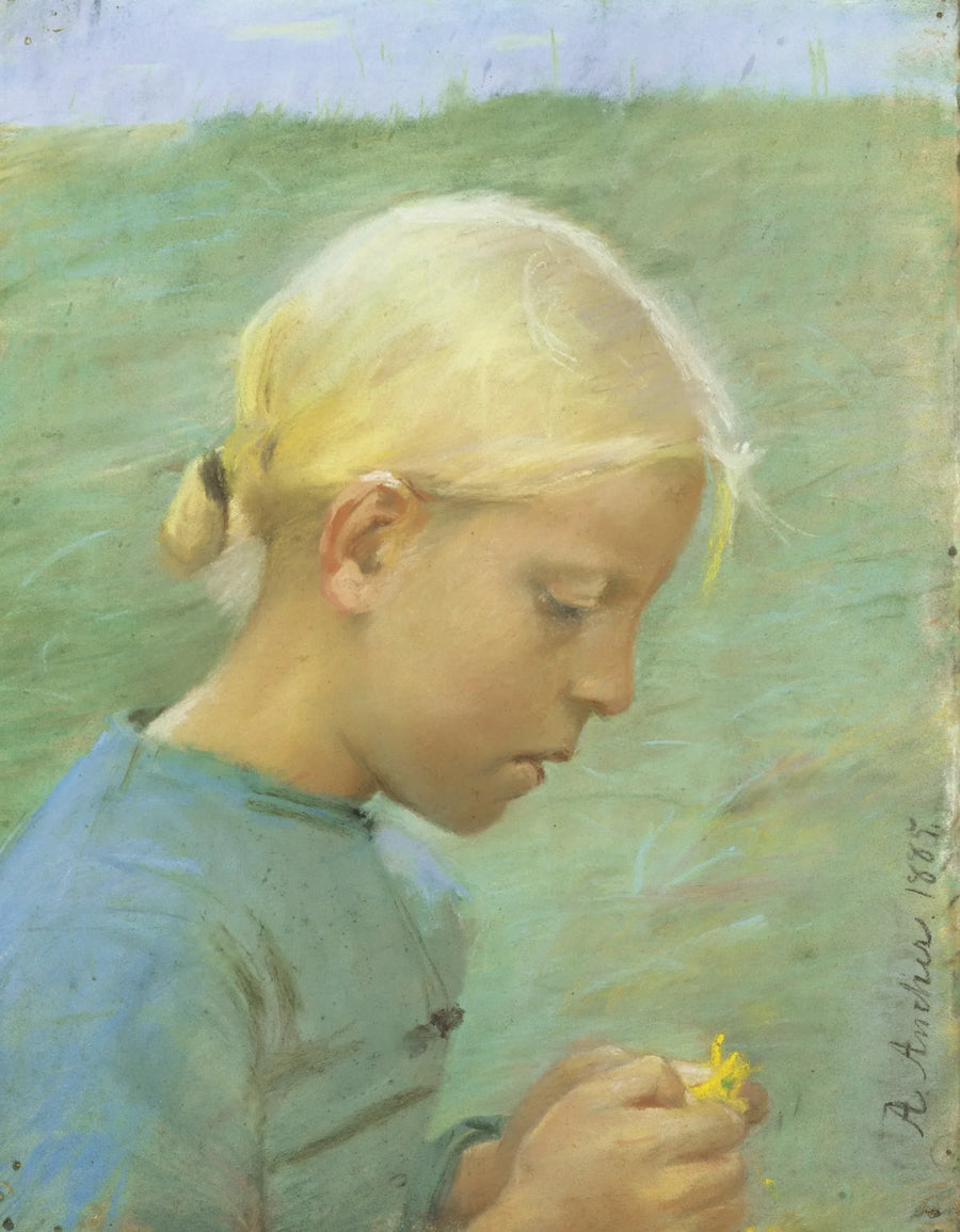 Küçük Kız Çiçekle - Anna Ancher