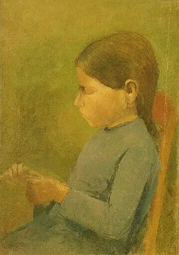 Küçük kız örüyor - Odilon Redon