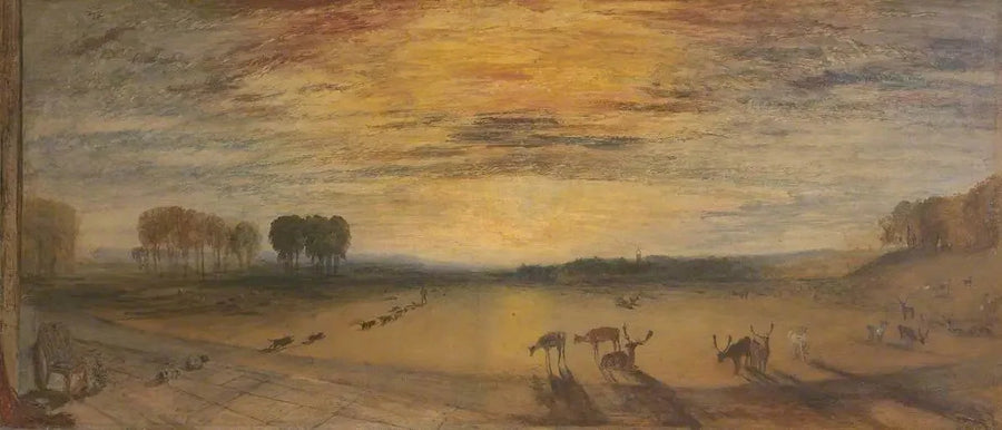 Petworth Park: Uzakta Tillington Kilisesi - J. M. W. Turner