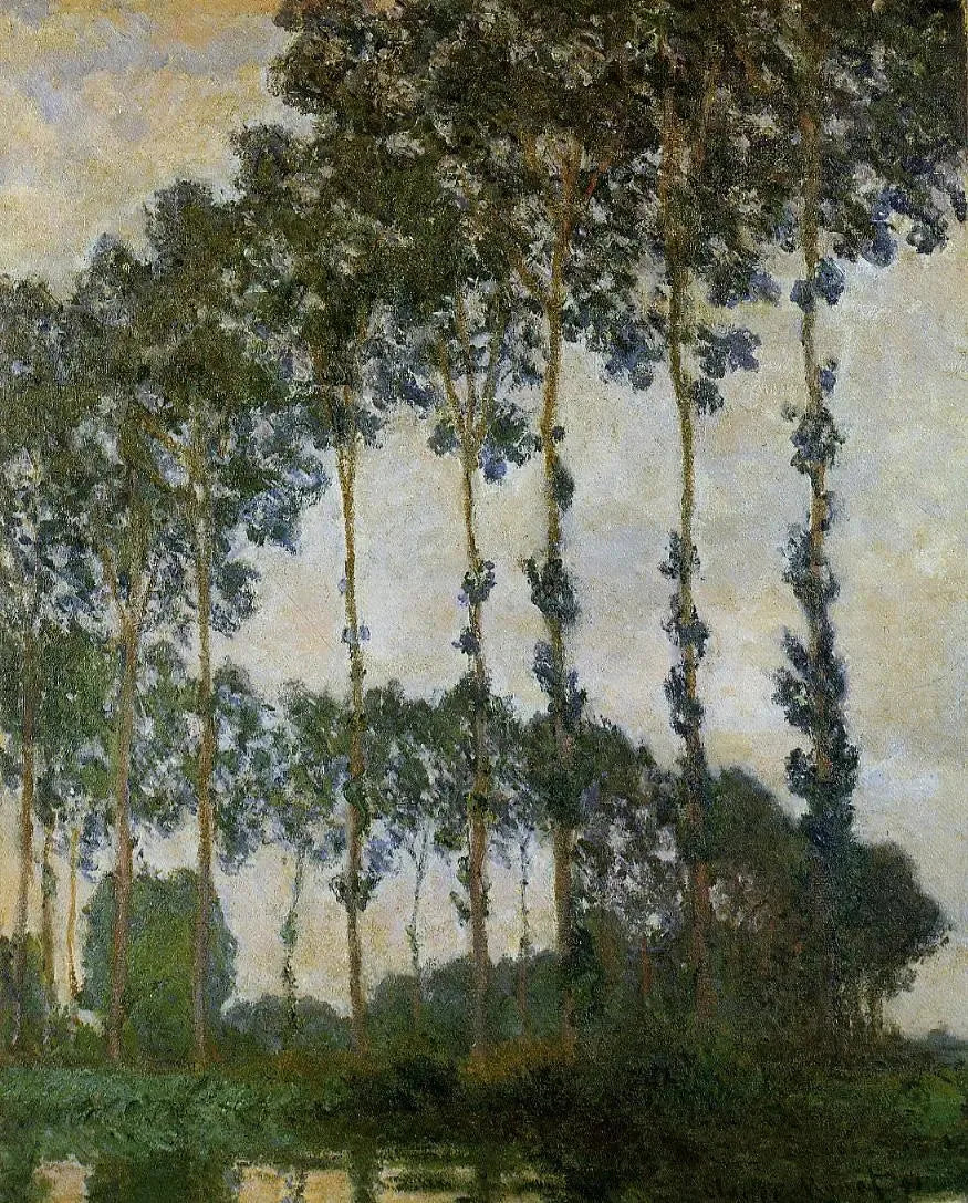 Giverny yakınlarında kavaklar, kapalı hava - Claude Monet