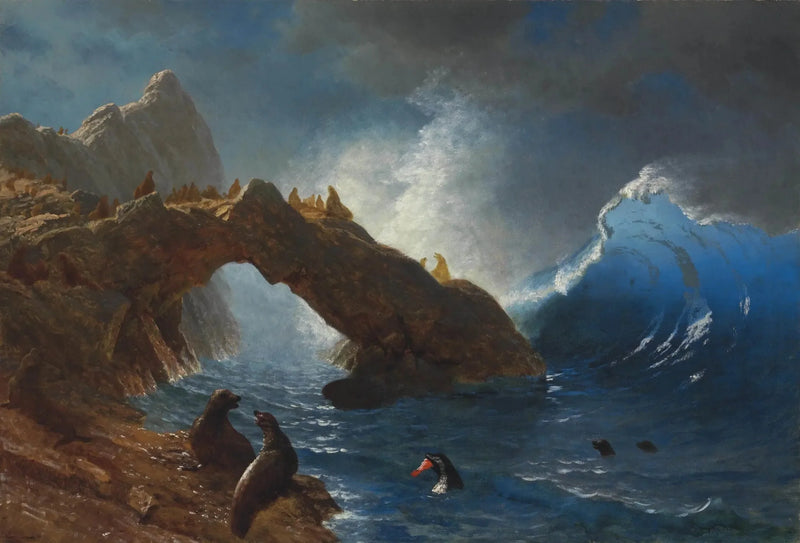 Kayalıklar Üzerindeki Foklar - Albert Bierstadt