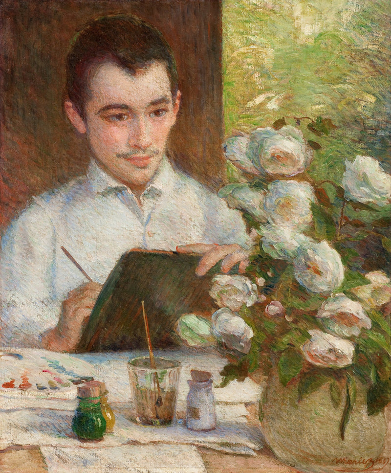 Pierre Çiçekleri Boyayan - Marie Bracquemond