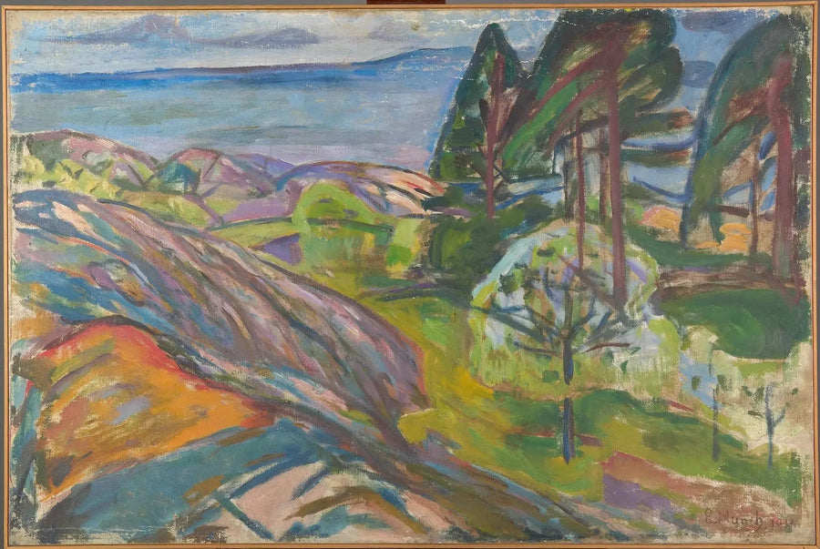 Çiçek Açmış Çamlar ve Meyve Ağaçları - Edvard Munch