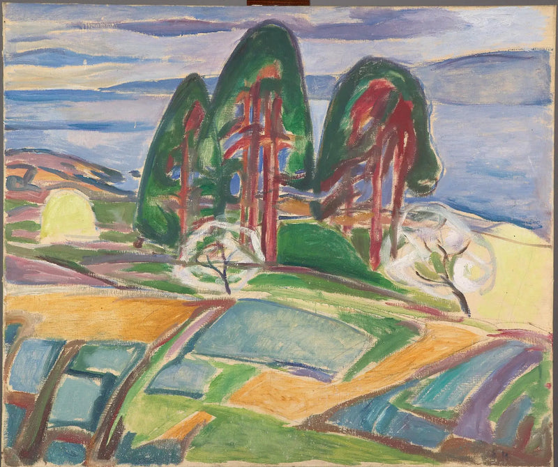 Çiçek Açmış Çamlar ve Meyve Ağaçları - Edvard Munch