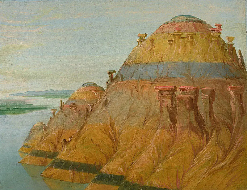 Pitoresk Clay Bluff, Saint-Louis'in 2.700 km üzerinde - George Catlin