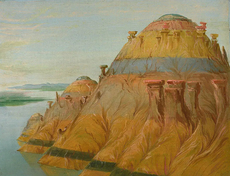 Pitoresk Clay Bluff, Saint-Louis'in 2.700 km üzerinde - George Catlin