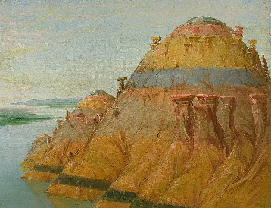 Pitoresk Clay Bluff, Saint-Louis'in 2.700 km üzerinde - George Catlin