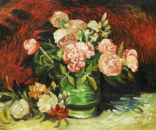 Pivoine et des roses - Van Gogh - Reproductions de tableaux et peintures haut de gamme