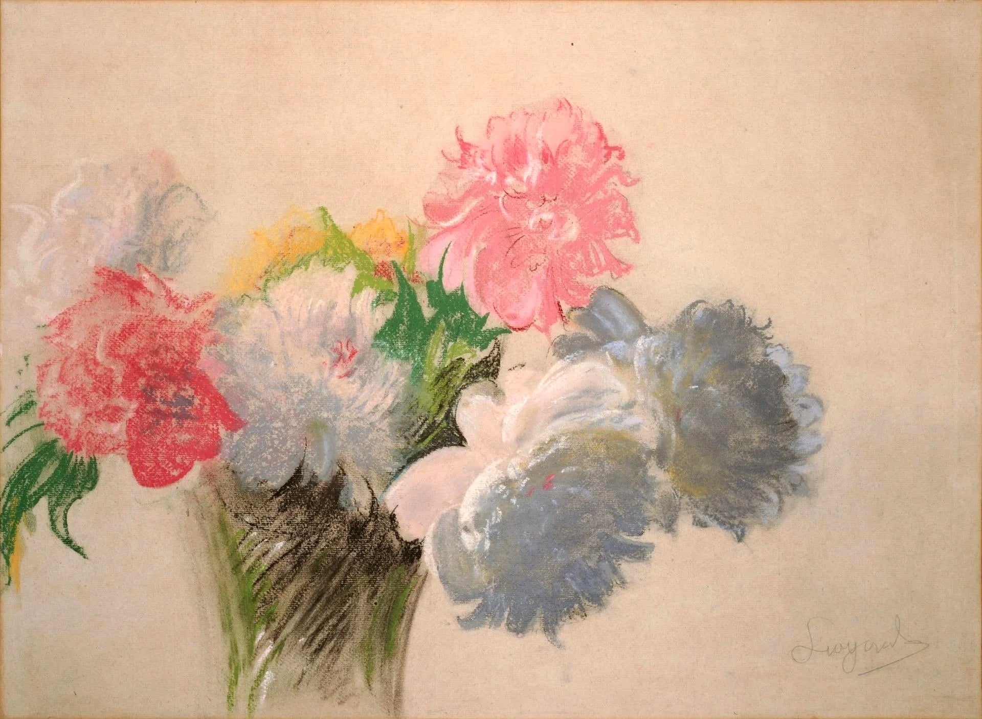 Pivoines dans un vase par Leon Wyczółkowski, peinture de pivoines