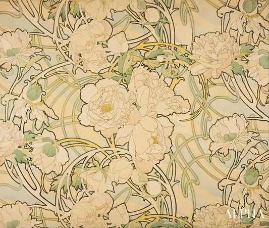 Pivoines - Mucha - Reproductions de tableaux et peintures haut de gamme