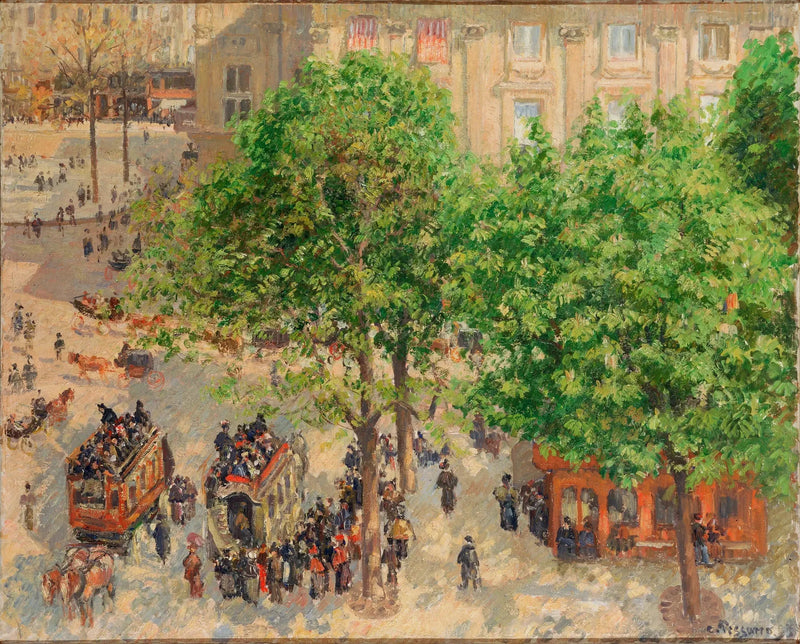 Paris'te Fransız Tiyatrosu Meydanı, bahar - Camille Pissarro
