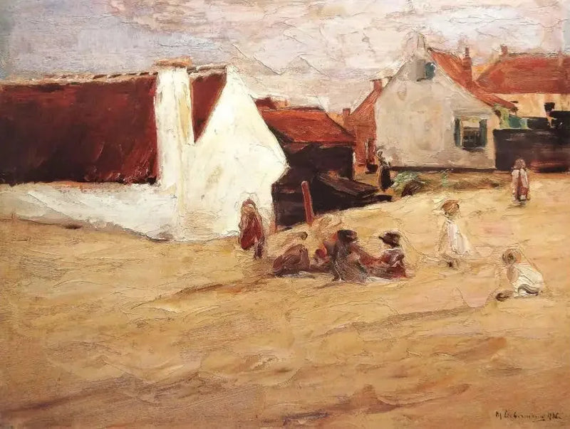 Köy Meydanı ve Oyun Oynayan Çocuklar - Max Liebermann