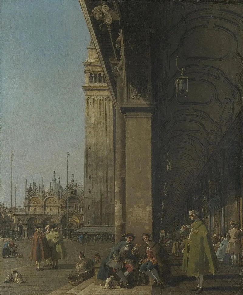 San Marco Meydanı doğuya doğru, güneybatı köşesinden görünüm - Canaletto