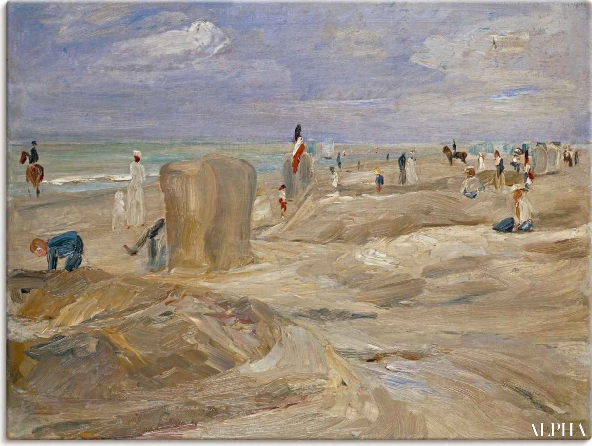 Plage à Noordwijk - Max Liebermann - Reproductions de tableaux et peintures haut de gamme