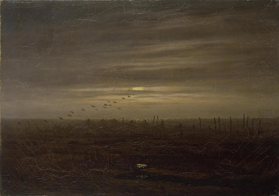 Balık Ağları ile Plaj - Caspar David Friedrich