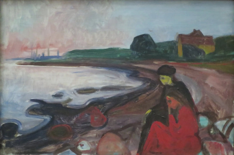 İki oturan kadınla plaj - Edvard Munch