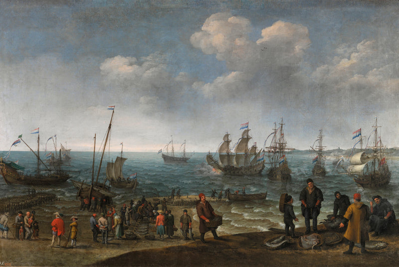 Plage avec pêcheurs - Adam Willaerts