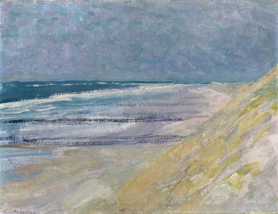 Reproduction du tableau « Plage avec trois ou quatre jetées à Domburg - Piet Mondrian » par Alpha Reproduction en peinture à l’huile