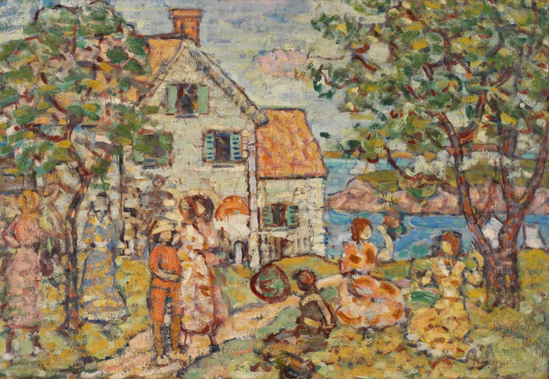 Plaj ve İki Ev - Maurice Prendergast