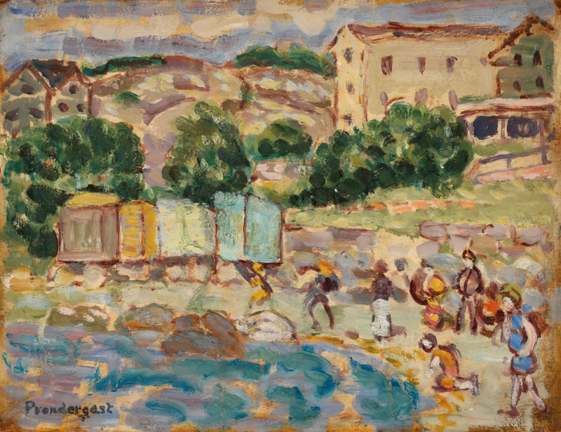 Plaj ve Köy - Maurice Prendergast