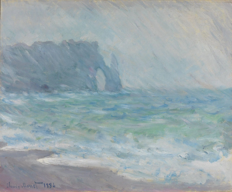 Étretat'ta Yağmur - Claude Monet