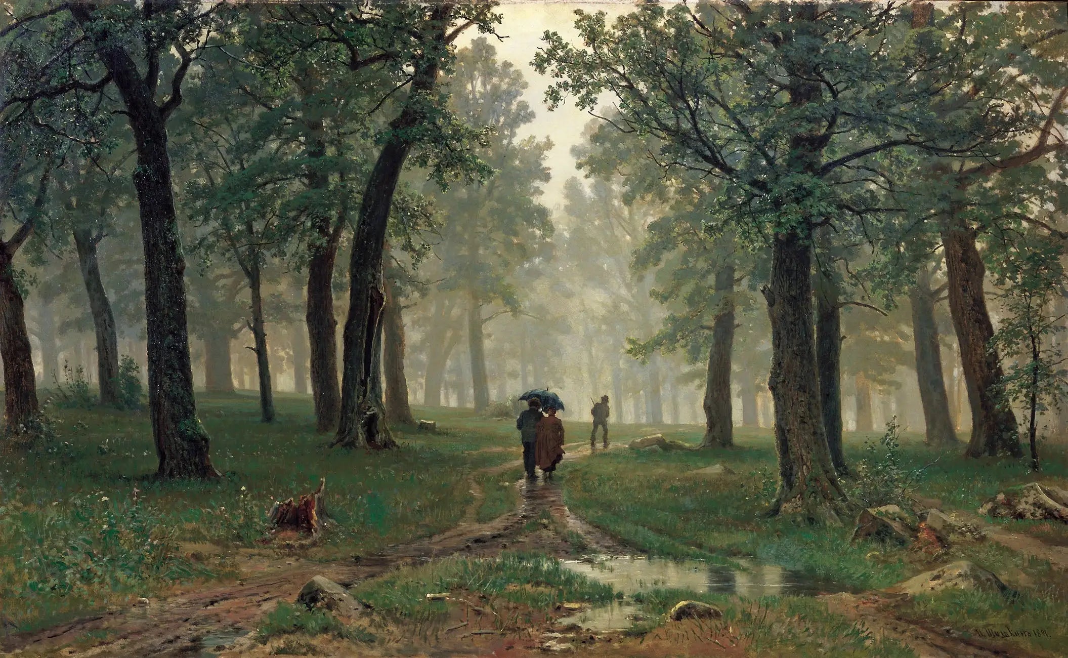 Pluie dans la forêt de chênes - Ivan Chichkine - Alpha Reproduction