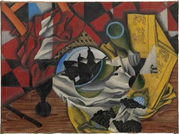 Armutlar ve üzümler bir masada - Juan Gris
