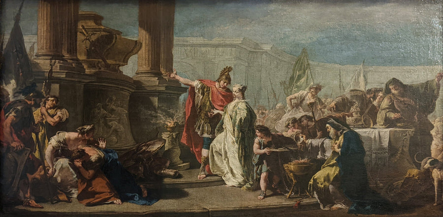 Polyxène Achilles'in mezarının önünde - Giovanni Battista Pittoni