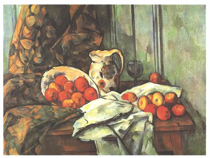 Masa üzerinde elmalar ve sürahi - Paul Cézanne