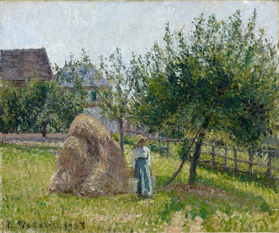 Eragny'de Elma Ağacı ve Değirmen, Güneşli Sabah - Camille Pissarro